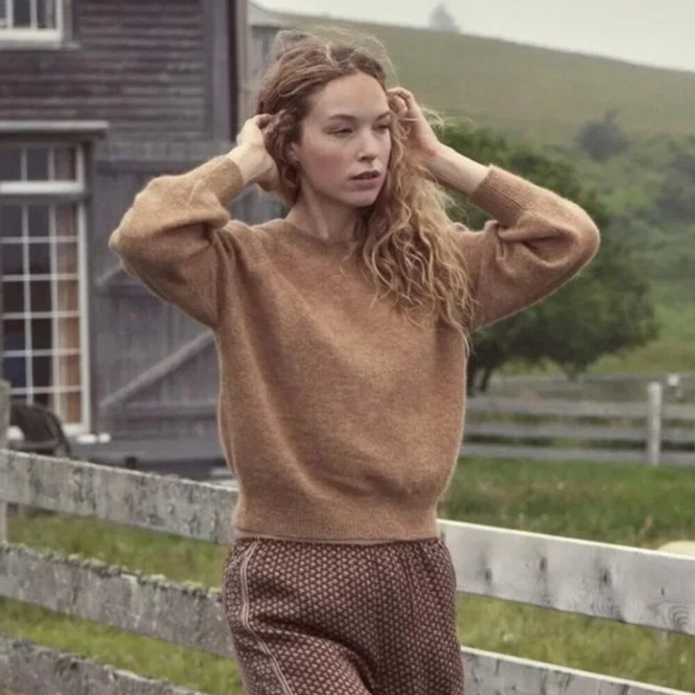Doen Marsena Raglan Alpaca Sweater in Hazelnut Small